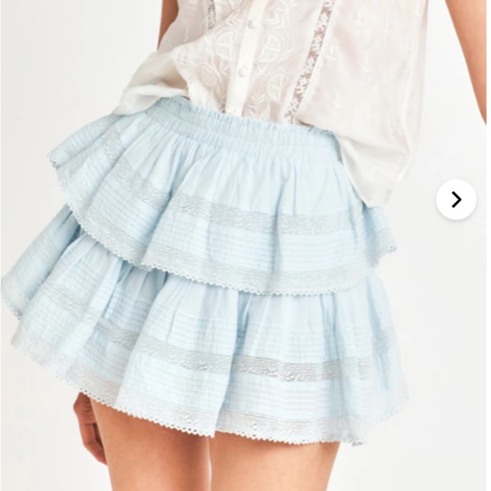 NWT LoveShackFancy Riveira Ruffle Mini Skirt